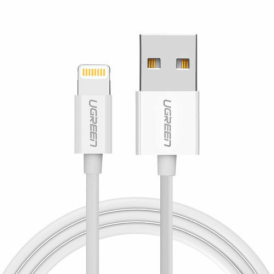 UGREEN USB-A MALE TO LIGHTNING MALE CABLE NICKEL PLATING ABS SHELL 1M (WHITE)